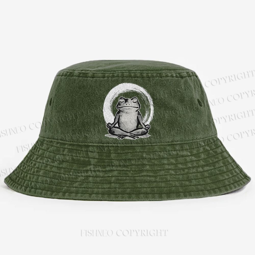 Zen Frog Japan Washed Bucket Hat