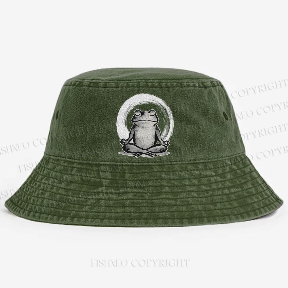 Zen Frog Japan Washed Bucket Hat