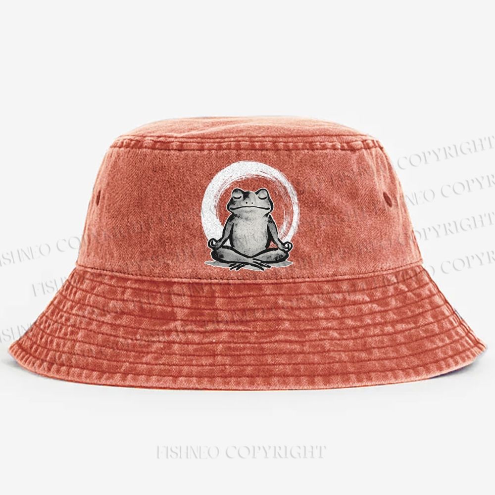 Zen Frog Japan Washed Bucket Hat