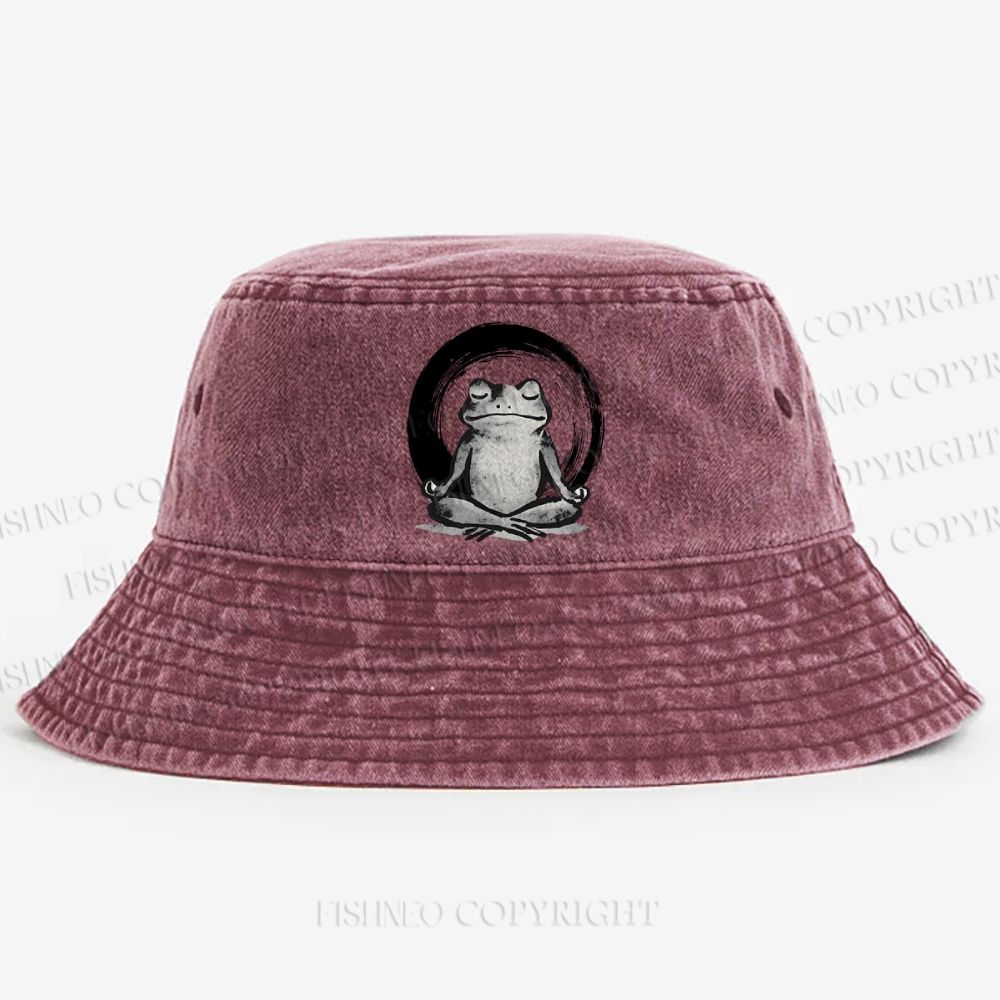 Zen Frog Japan Washed Bucket Hat