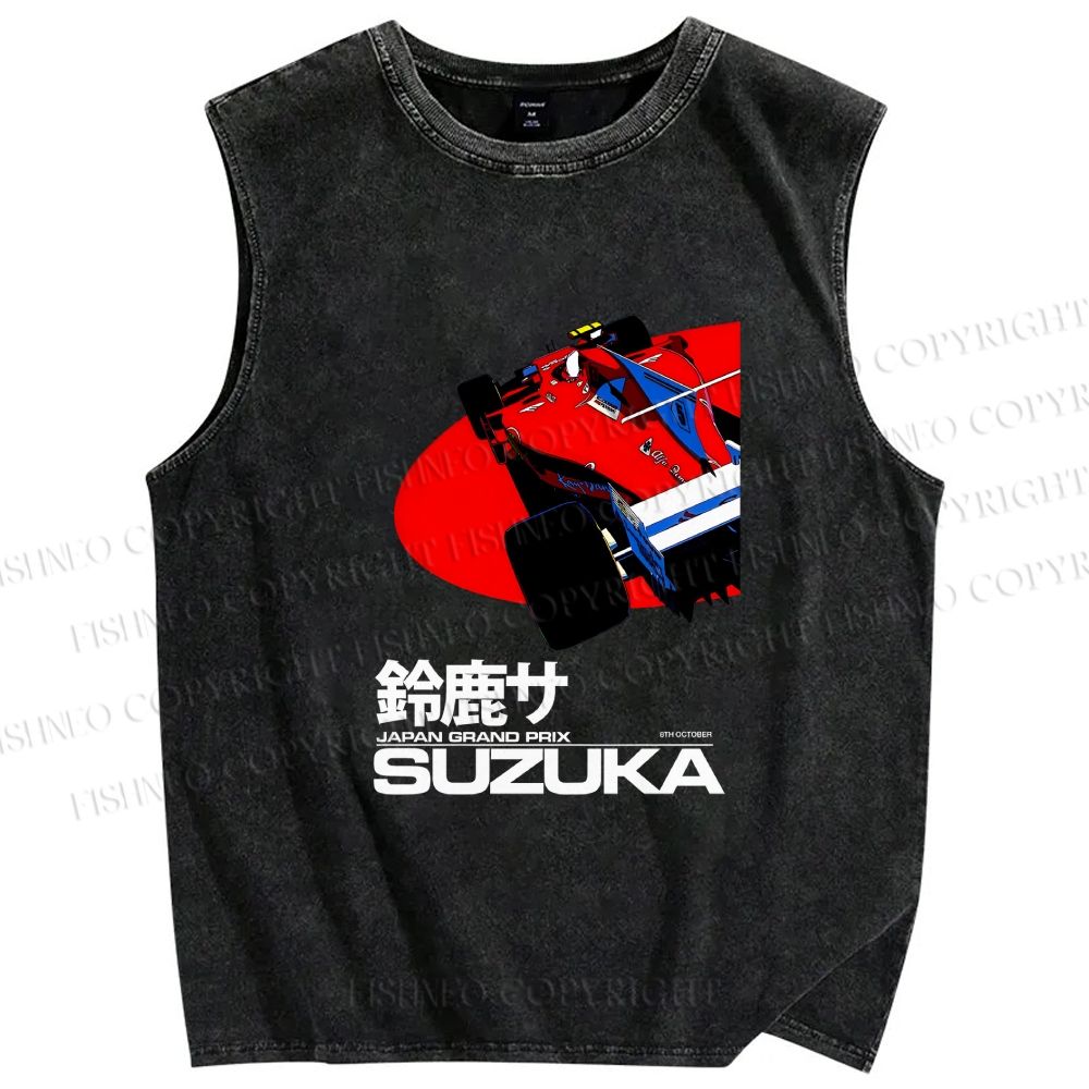 Unisex Suzuka Formula 1 Japan Grand Prix Printed Washed Tank Top