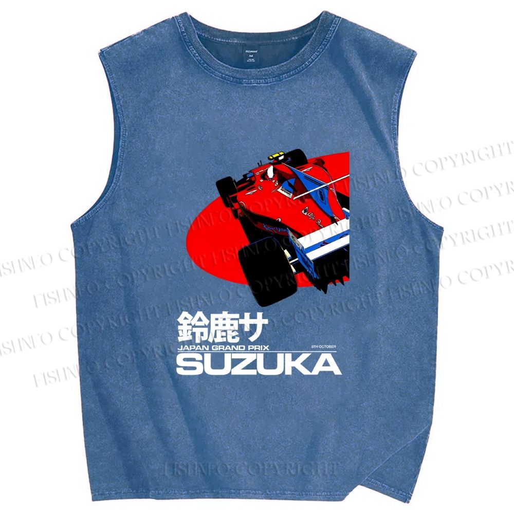 Unisex Suzuka Formula 1 Japan Grand Prix Printed Washed Tank Top