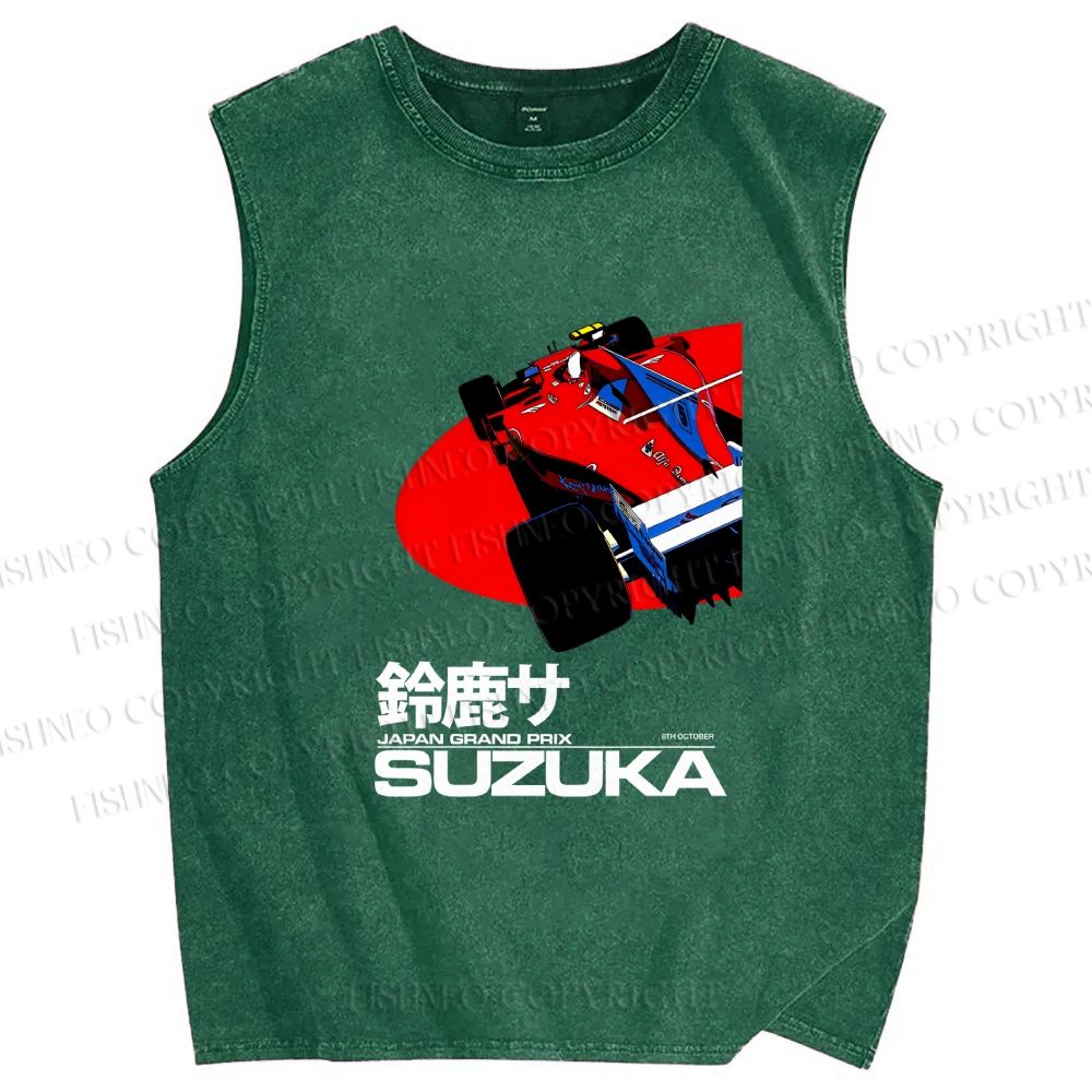 Unisex Suzuka Formula 1 Japan Grand Prix Printed Washed Tank Top