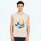 The Great Wave off Scarif Vintage Distressed Washed Tank Top