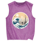 The Great Wave off Scarif Vintage Distressed Washed Tank Top