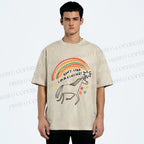 Unisex Imagining Unicorn Printed Washed Tee