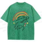 Unisex Imagining Unicorn Printed Washed Tee