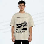 Unisex Bauhaus Sunrise Printed Washed Tee