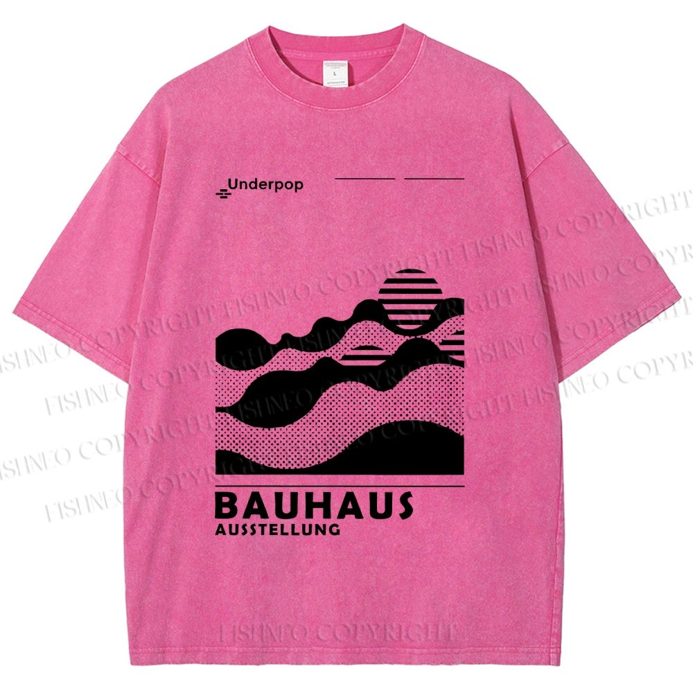 Unisex Bauhaus Sunrise Printed Washed Tee