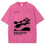 Unisex Bauhaus Sunrise Printed Washed Tee