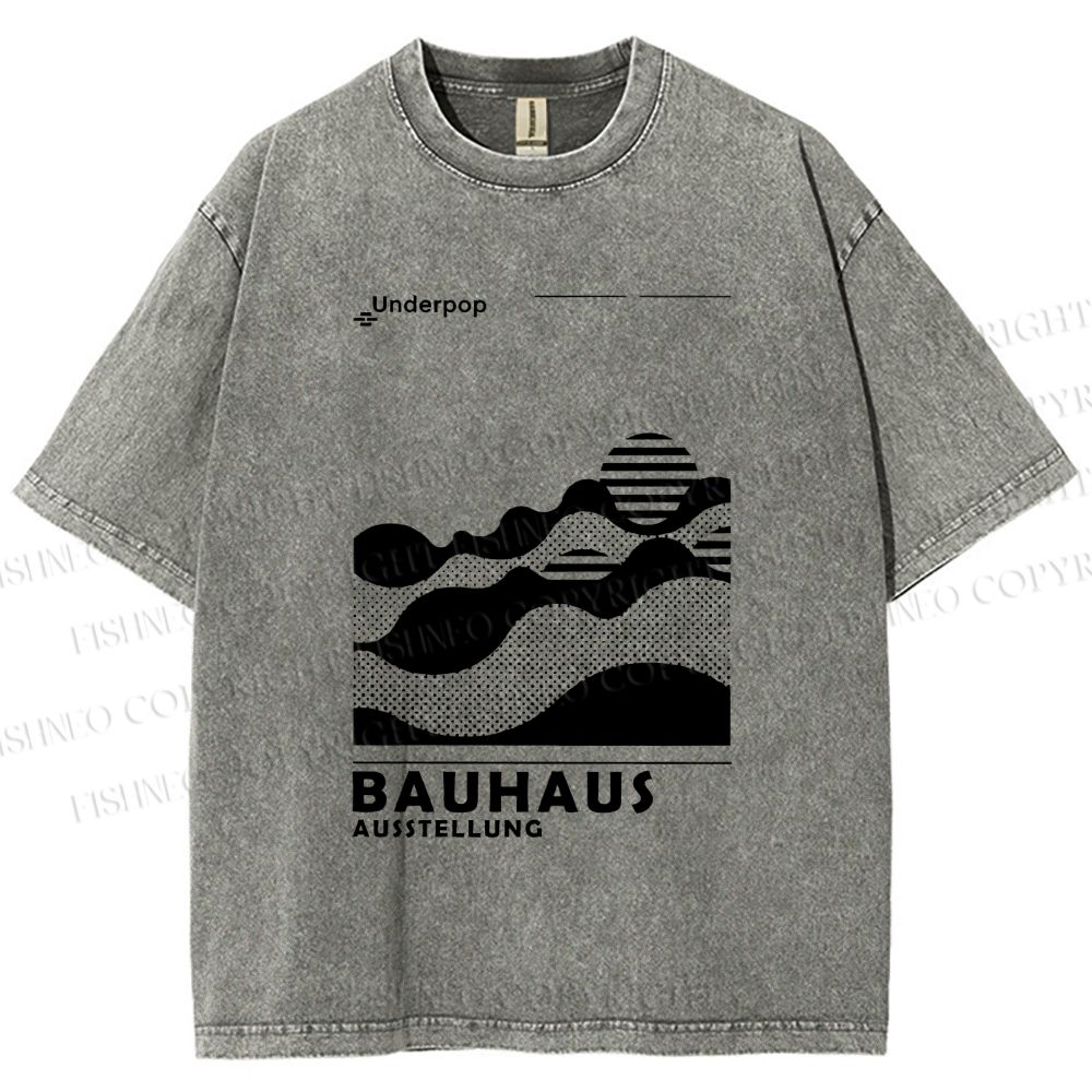 Unisex Bauhaus Sunrise Printed Washed Tee