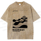 Unisex Bauhaus Sunrise Printed Washed Tee