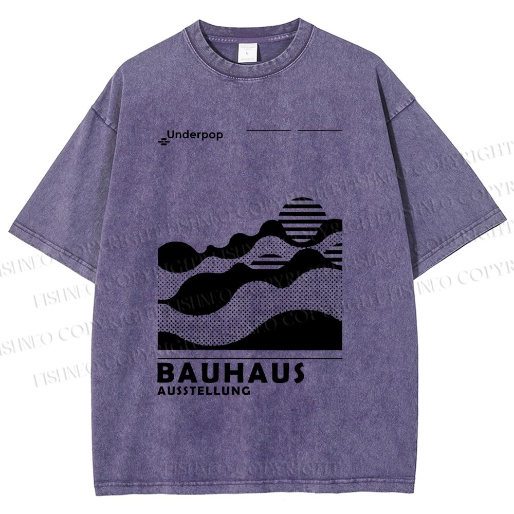 Unisex Bauhaus Sunrise Printed Washed Tee