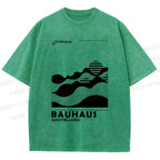 Unisex Bauhaus Sunrise Printed Washed Tee