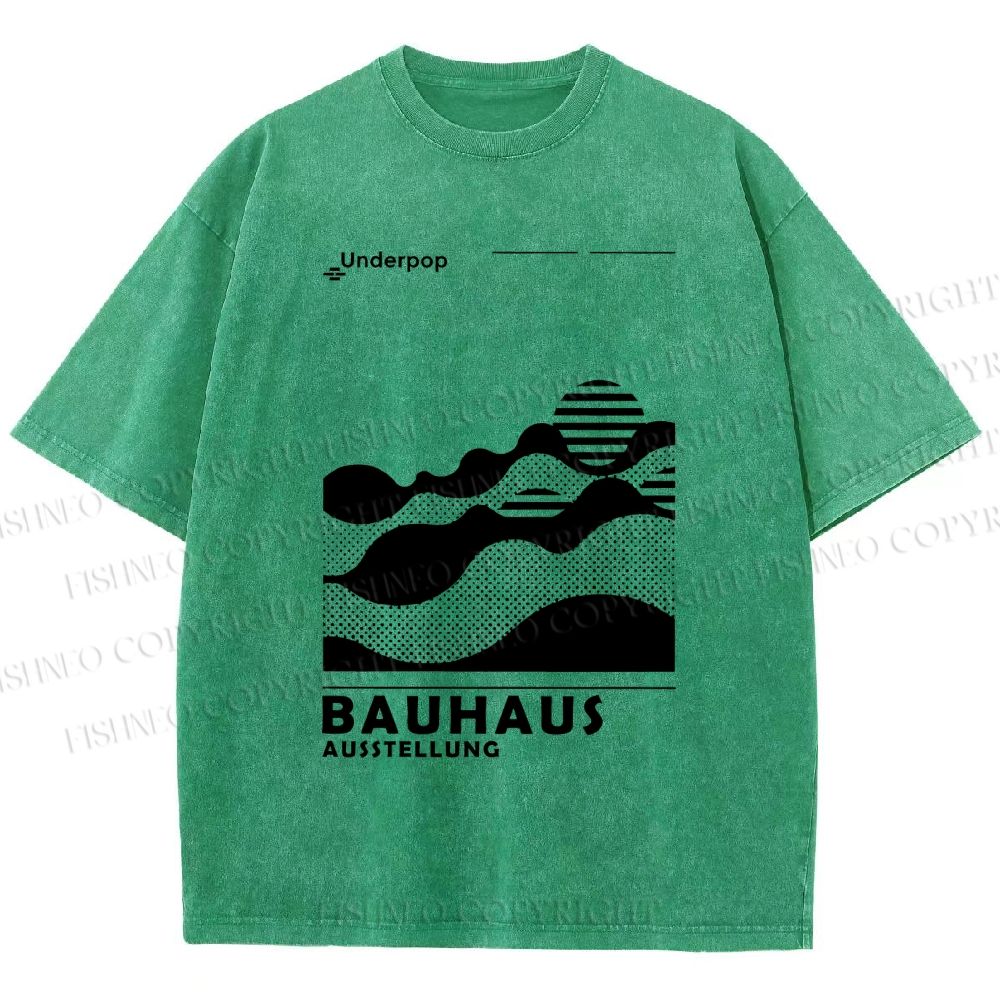 Unisex Bauhaus Sunrise Printed Washed Tee
