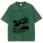 Unisex Bauhaus Sunrise Printed Washed Tee