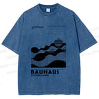 Unisex Bauhaus Sunrise Printed Washed Tee