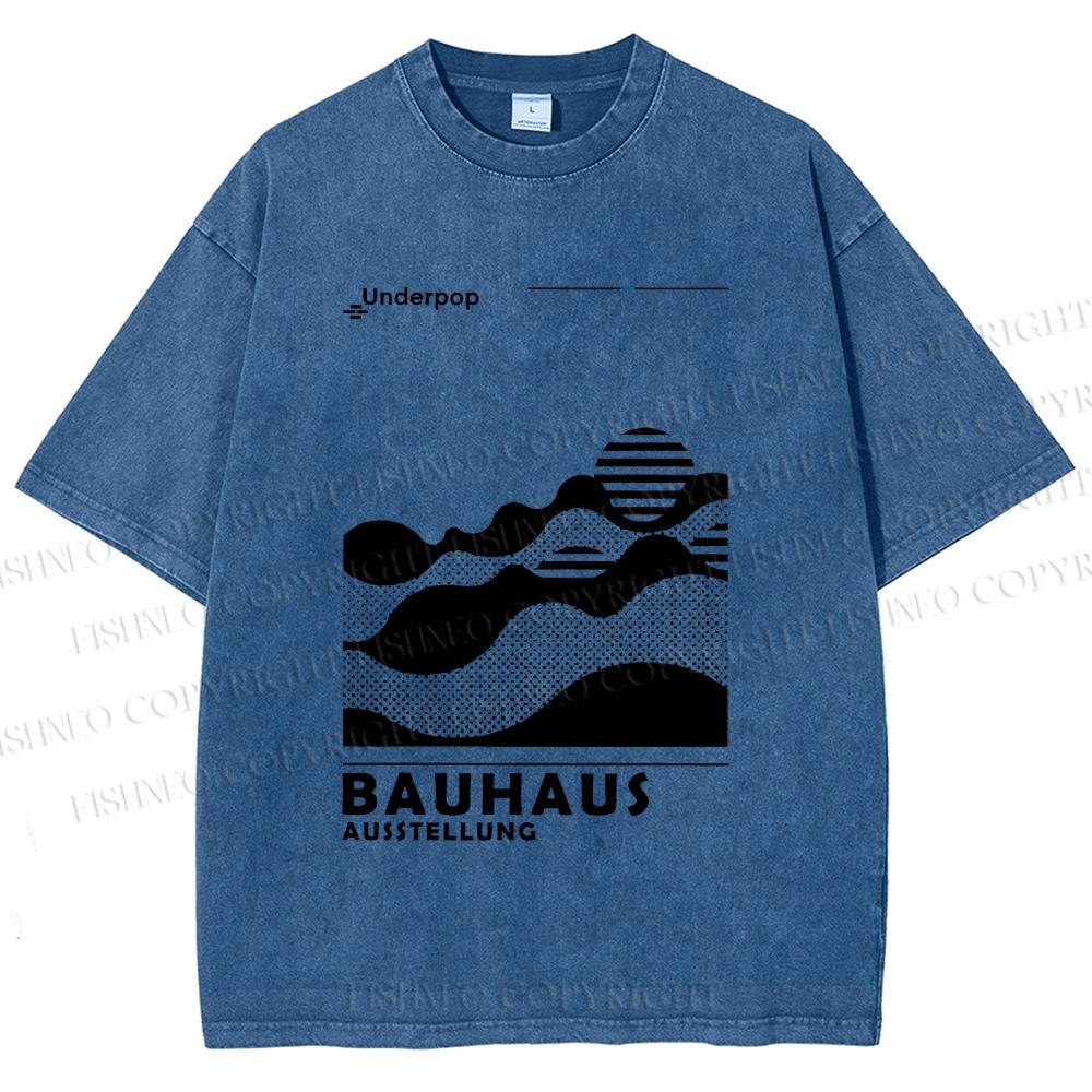Unisex Bauhaus Sunrise Printed Washed Tee