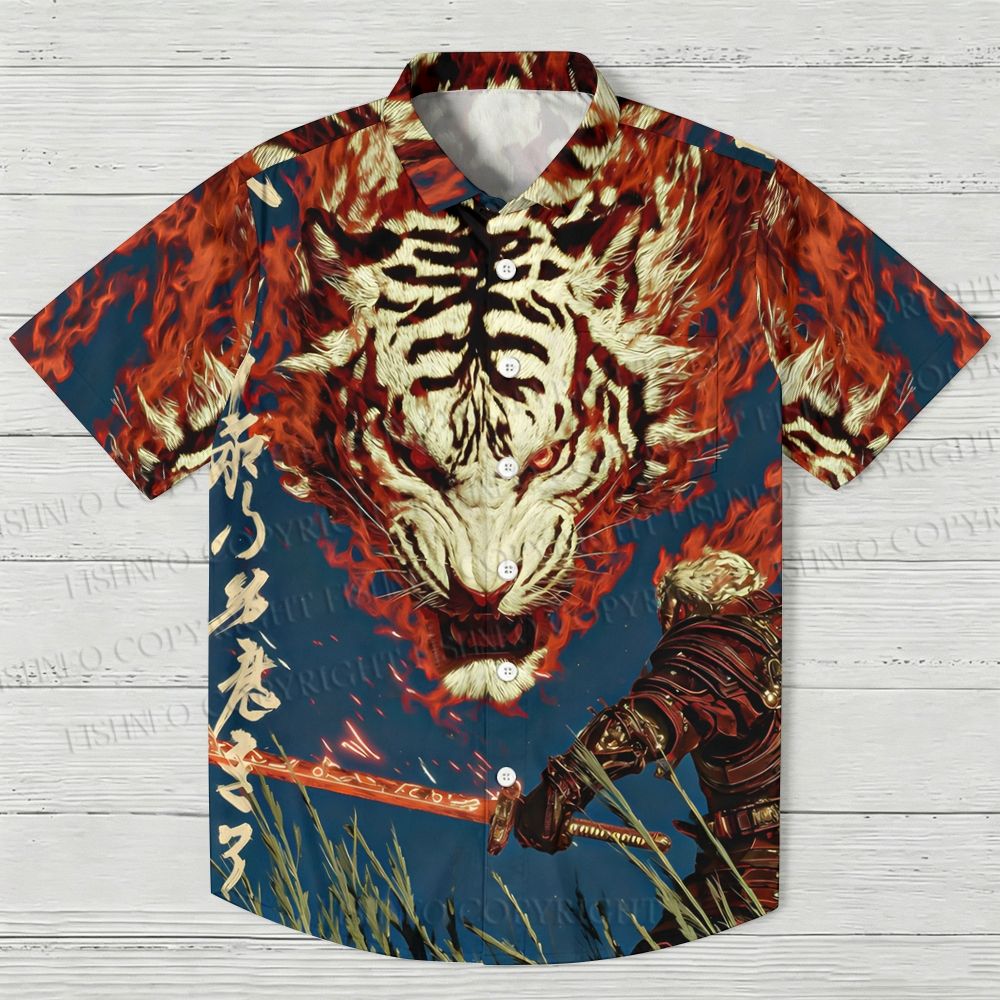 Tiger And Samurai Hawaiian Shirt