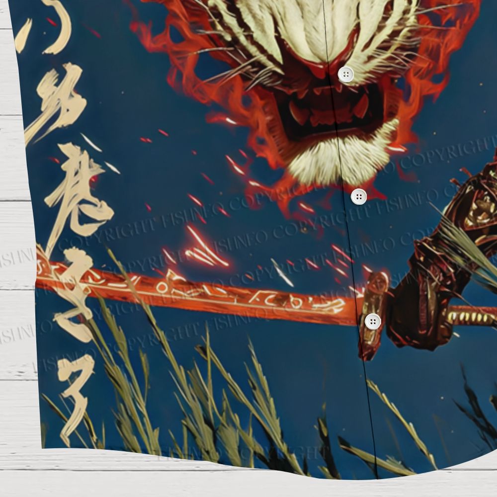 Tiger And Samurai Hawaiian Shirt