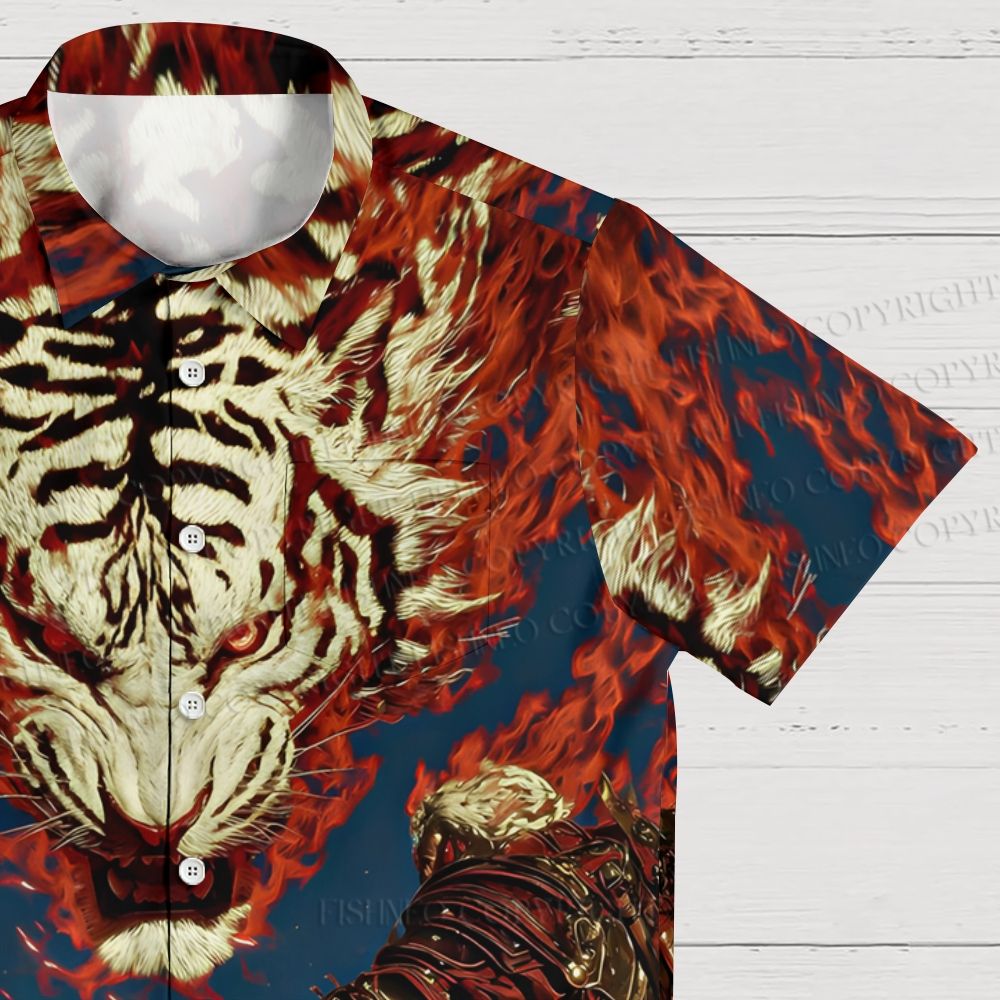 Tiger And Samurai Hawaiian Shirt