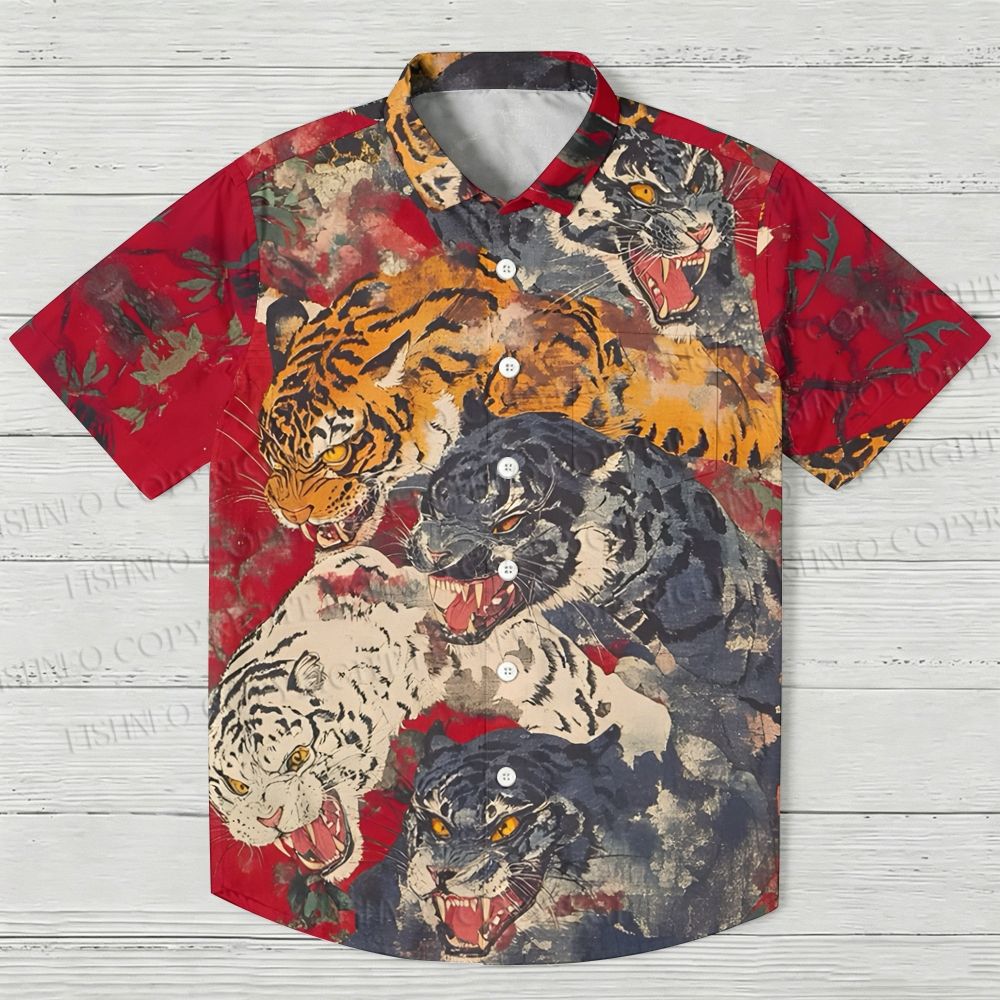 Ferocious tigers Printed Hawaiian Shirt