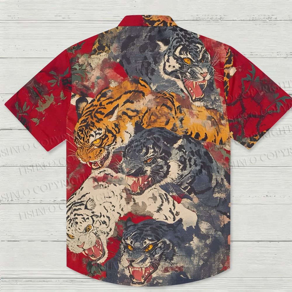 Ferocious tigers Printed Hawaiian Shirt