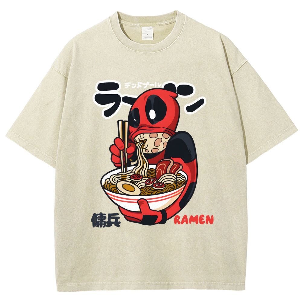 Ramen Hero Vintage Wash Japanese Design T-Shirt