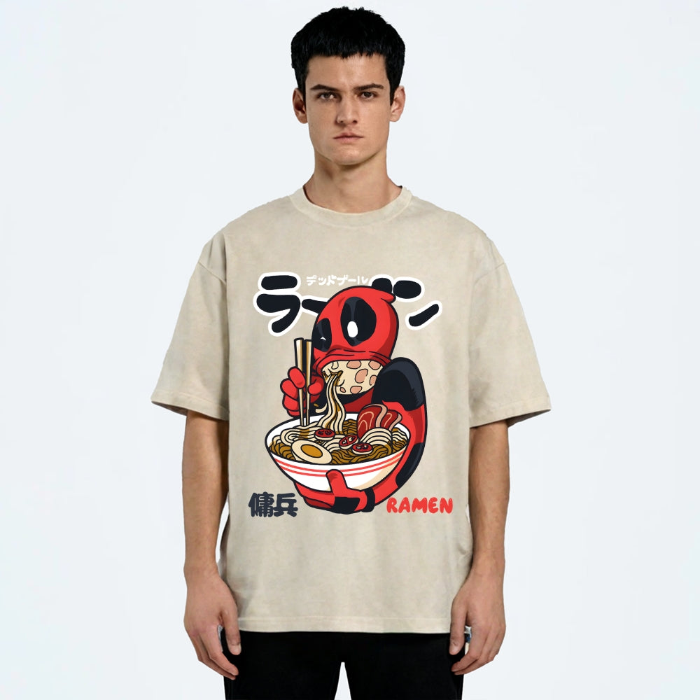 Ramen Hero Vintage Wash Japanese Design T-Shirt