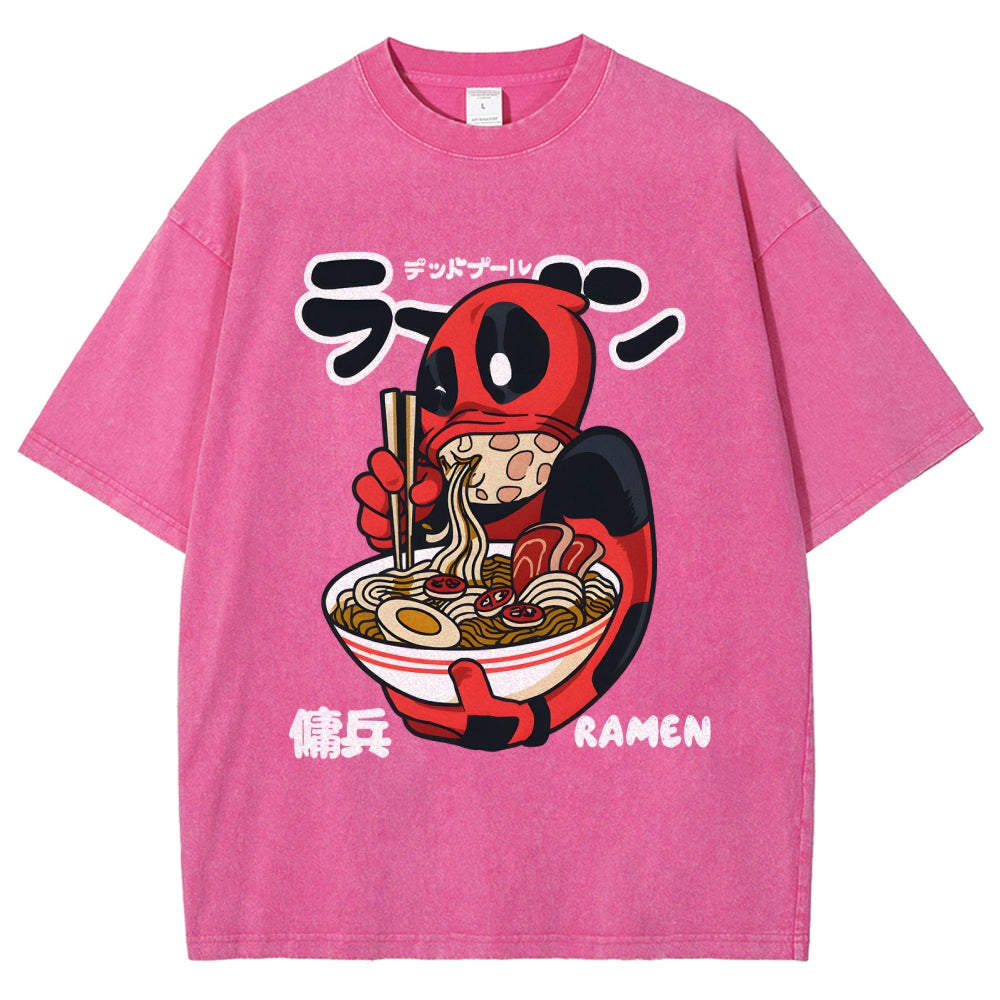 Ramen Hero Vintage Wash Japanese Design T-Shirt
