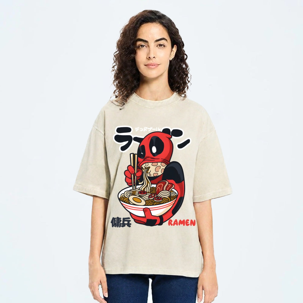 Ramen Hero Vintage Wash Japanese Design T-Shirt