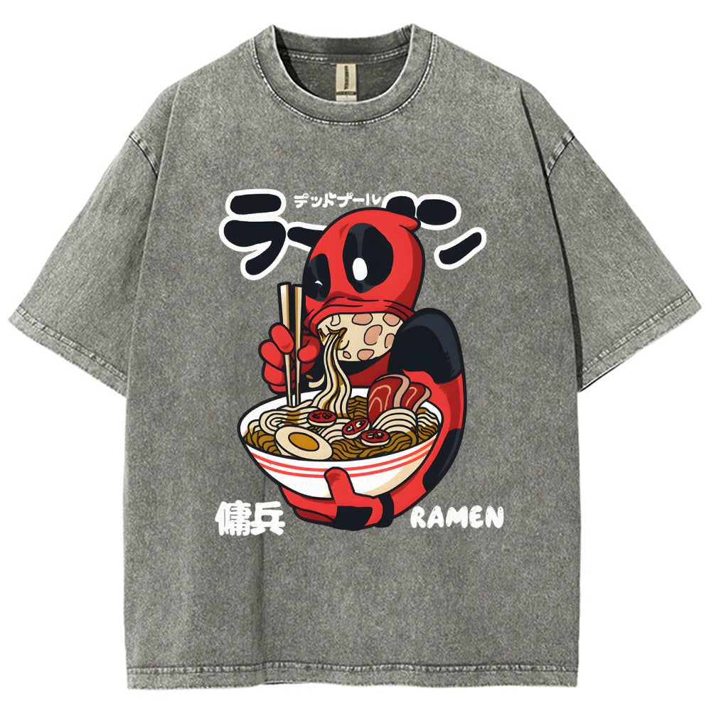 Ramen Hero Vintage Wash Japanese Design T-Shirt