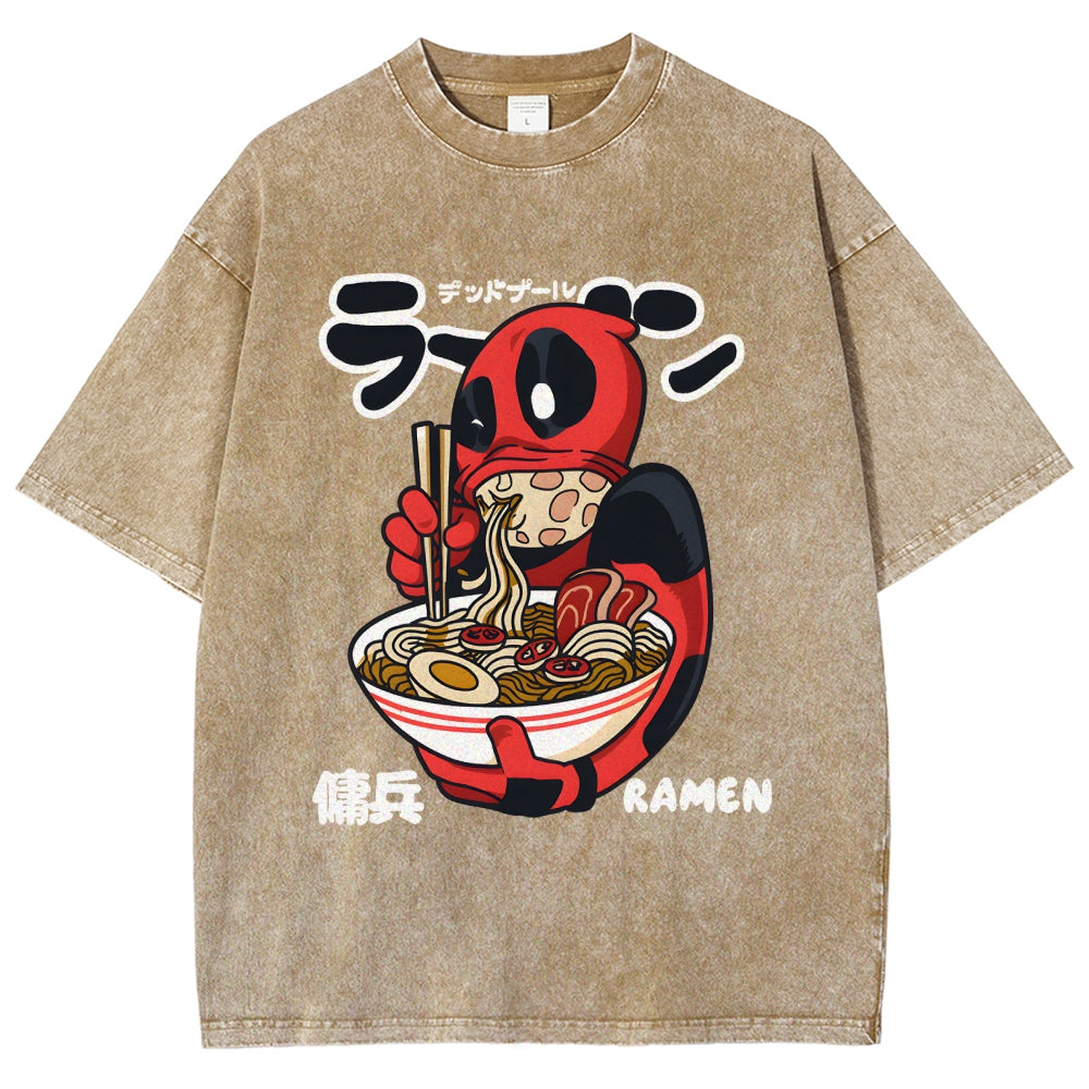 Ramen Hero Vintage Wash Japanese Design T-Shirt