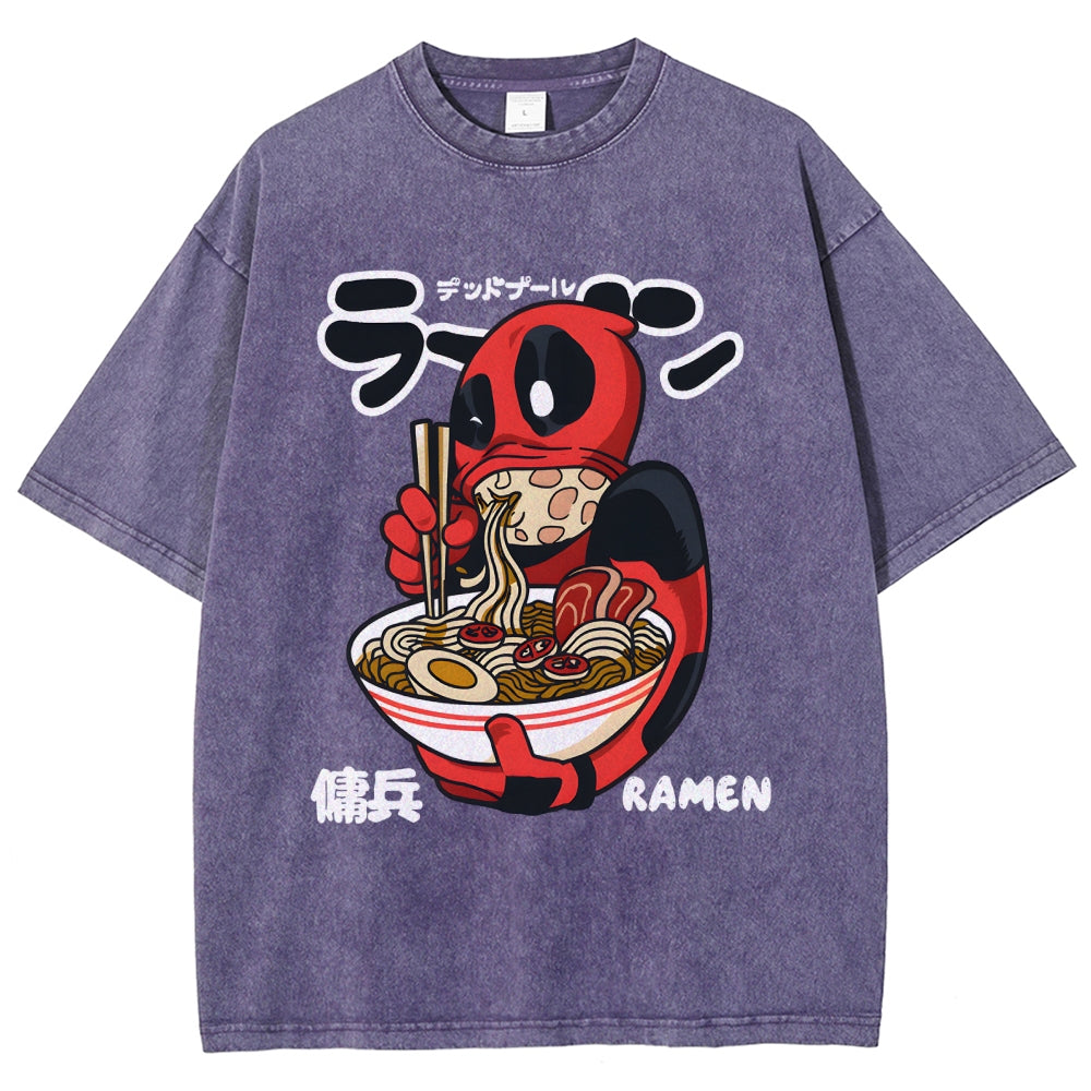 Ramen Hero Vintage Wash Japanese Design T-Shirt
