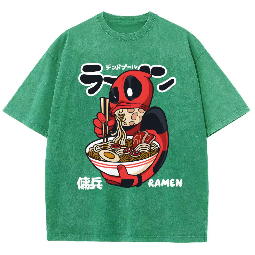 Ramen Hero Vintage Wash Japanese Design T-Shirt