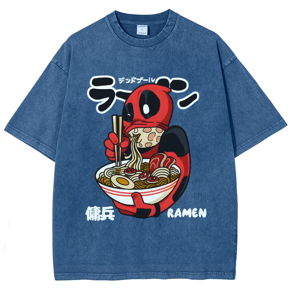 Ramen Hero Vintage Wash Japanese Design T-Shirt