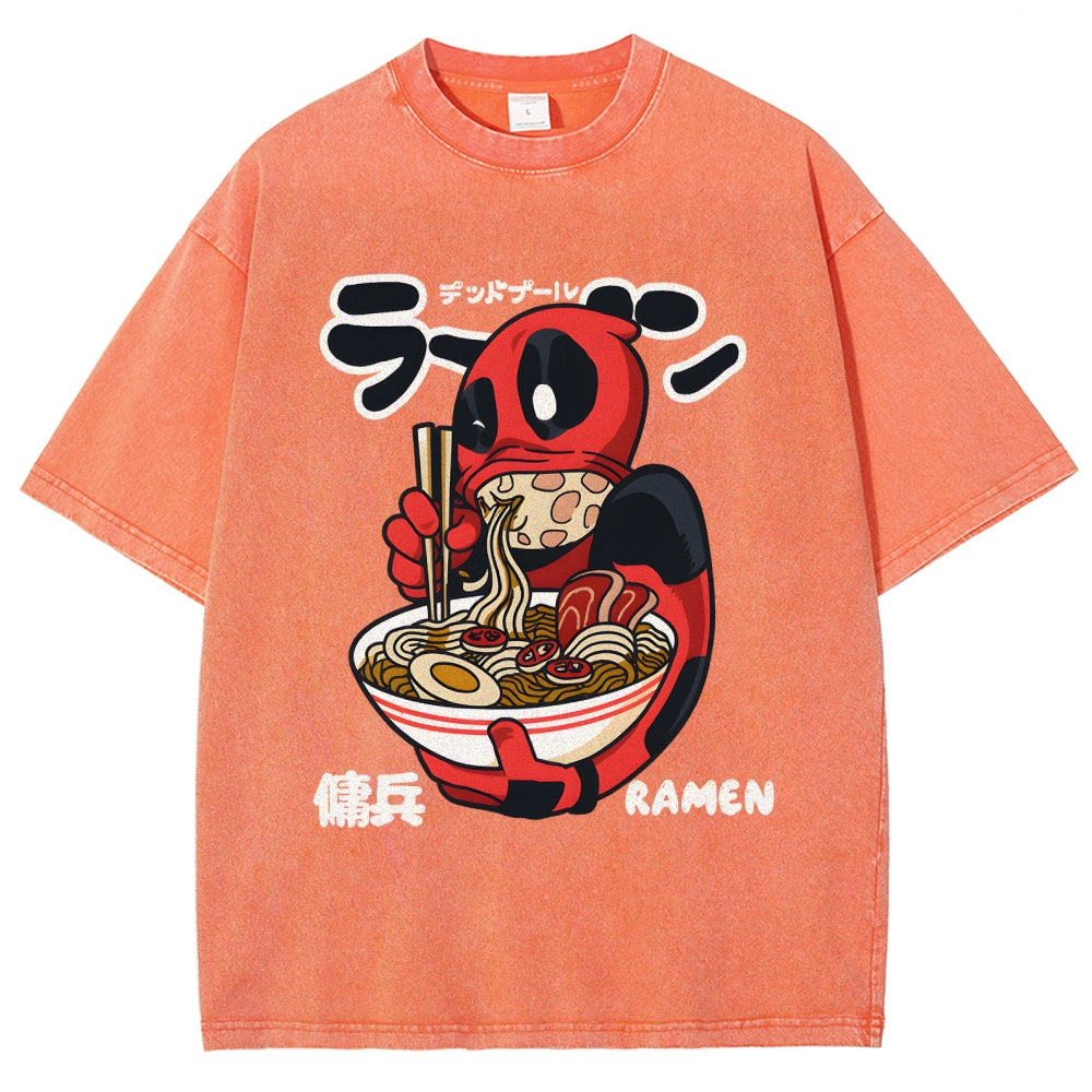 Ramen Hero Vintage Wash Japanese Design T-Shirt
