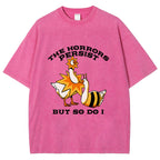 Unisex The Horrors Persist But So Do I Printed Washed Tee