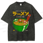 Unisex Super Ramen World Printed Washed Tee