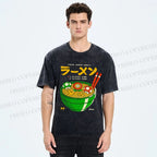 Unisex Super Ramen World Printed Washed Tee
