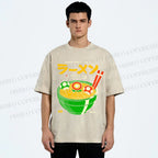 Unisex Super Ramen World Printed Washed Tee