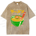 Unisex Super Ramen World Printed Washed Tee