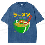 Unisex Super Ramen World Printed Washed Tee