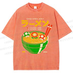 Unisex Super Ramen World Printed Washed Tee