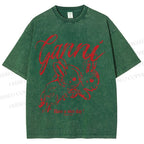 Unisex Relaxing Rabbit Printed Washed Tee