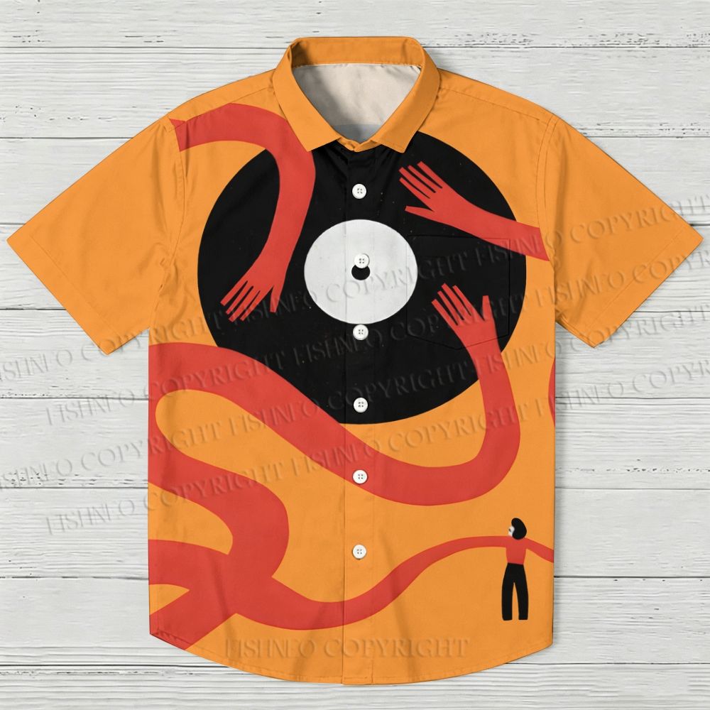 Giant Vinyl Record Hawaiian Shirt