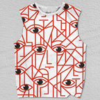 Unisex Line Eyes Printed Tank Top