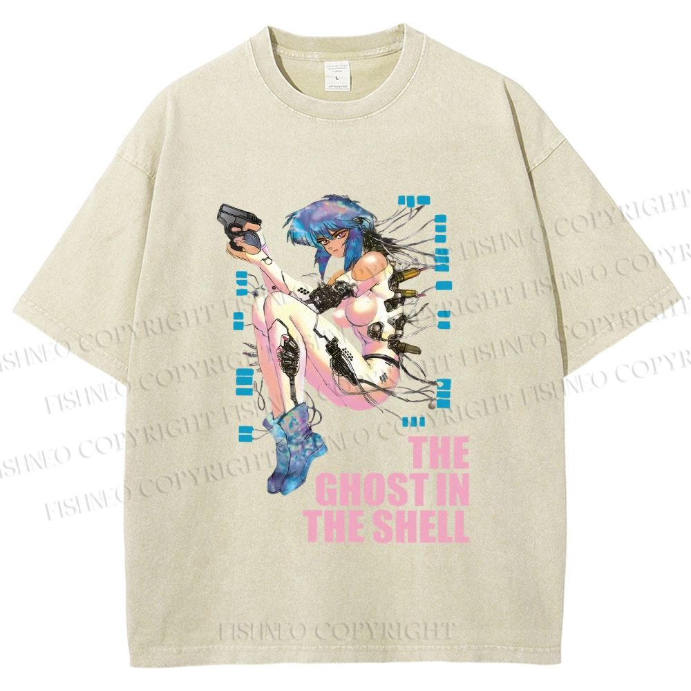 Unisex The Ghost in the Shell Printed Washed Tee