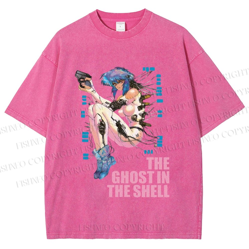 Unisex The Ghost in the Shell Printed Washed Tee