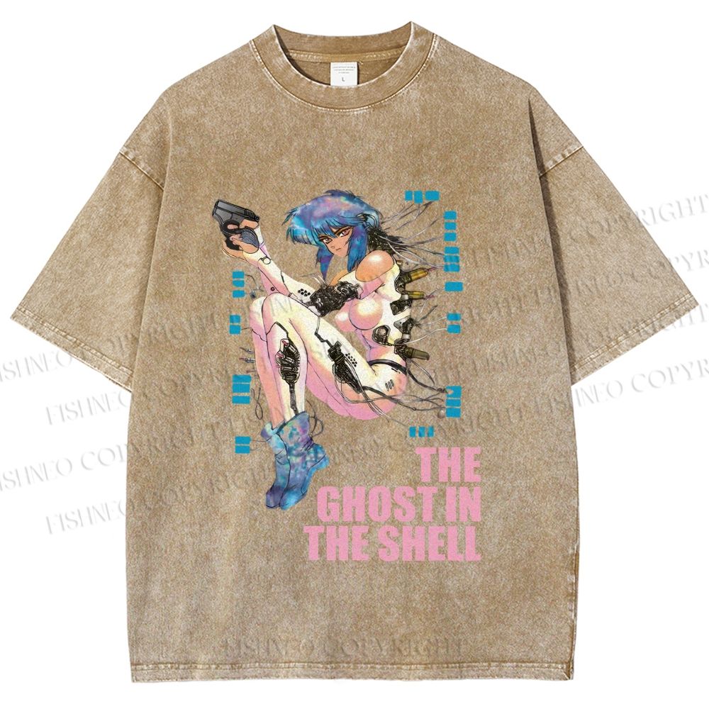 Unisex The Ghost in the Shell Printed Washed Tee